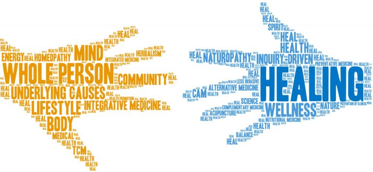 Hand Art with Health, Whole Person, Healing, and more phrases relating to the article.